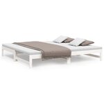 vidaXL Lit coulissant Blanc 2x(90x200) cm Bois de pin massif