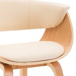 vidaXL Chaises à manger lot de 4 crème bois courbé et similicuir