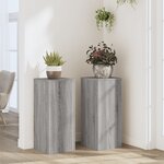 vidaXL Supports pour plantes 2 Pièces sonoma gris bois d'ingénierie