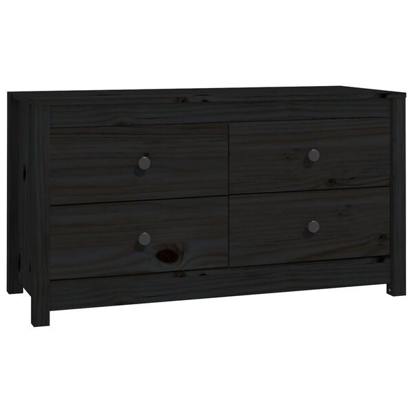 vidaXL Armoire latérale Noir 100x40x54 cm Bois de pin massif