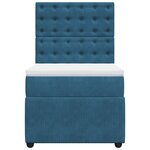 vidaXL Sommier à lattes de lit avec matelas Bleu foncé 90x200 cm