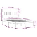 vidaXL Cadre de lit Blanc Bois massif 120x190 cm Petit double