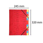 Trieur Agrafé Avec Élastiques 24 Compartiments - Rouge - X 8 - Exacompta