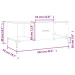 vidaXL Table basse Blanc brillant 102x50x40 cm Bois d'ingénierie
