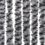 vidaXL Rideau anti-mouches gris et noir et blanc 118x220 cm chenille