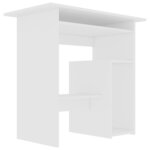 Bureau table poste de travail meuble d'ordinateur informatique étude 80 x 45 x 74 cm bois d’ingénierie blanc 02_0023526