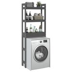 vidaXL Étagère de toilette Gris 63x26x171 cm Bois de pin massif