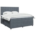 vidaXL Sommier à lattes de lit et matelas Gris foncé 180x200cm Velours