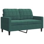 vidaXL Ensemble de canapés 3 Pièces avec coussins Vert foncé Velours