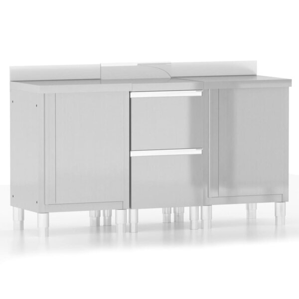 vidaXL Armoires de cuisine commerciale 3 Pièces Acier inoxydable