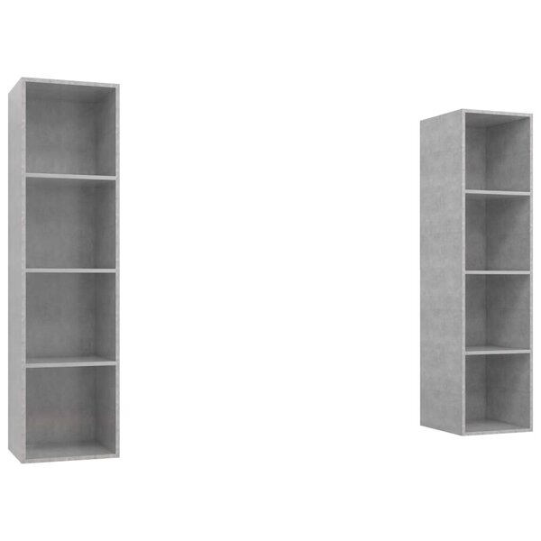 vidaXL Meubles TV muraux 2 Pièces Gris béton Aggloméré