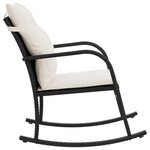 vidaXL Chaise à bascule de jardin avec coussins noir résine tressée