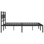vidaXL Cadre de lit métal avec tête de lit noir 120x190 cm