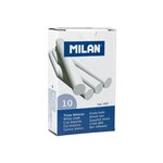 Lot de 10 craies Milan - Rondes - Ne contiennent pas de caséine - Couleur Blanc