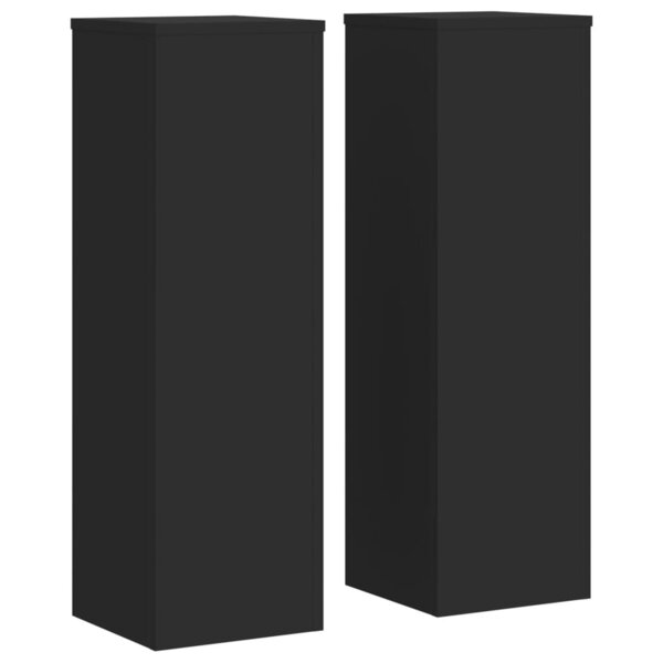 vidaXL Supports pour plantes 2 Pièces noir 25x25x80 cm bois d'ingénierie