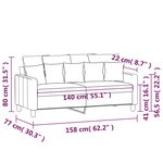 vidaXL Canapé à 2 places Marron 140 cm Tissu