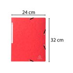 Chemise À Élastique Sans Rabat Carte Lustrée 400gm2 - A4 - Rouge - X 25 - Exacompta