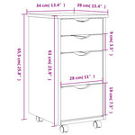 vidaXL Armoire roulante avec tiroirs MOSS blanc bois de pin solide