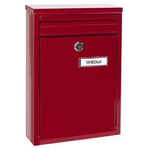 Boîte aux Lettres en Acier Zaguán E5756 Avec Fente Arrière Rouge