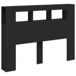 vidaXL Tête de lit à LED noir 140x18 5x103 5 cm bois d'ingénierie