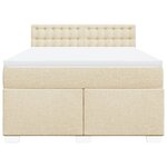 vidaXL Sommier à lattes de lit avec matelas Crème 140x190 cm Tissu
