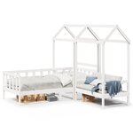 vidaXL Ensemble de lit de jour et de banc et toit 90x190 cm pin massif