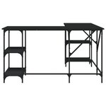Bureau table poste de travail meuble d'ordinateur informatique étude 139 x 139 x 75 cm bois d'ingénierie noir 02_0023902