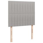 vidaXL Sommier à lattes de lit matelas LED gris clair 120x190 cm tissu