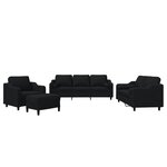 vidaXL Ensemble de canapés 4 Pièces avec coussins noir tissu
