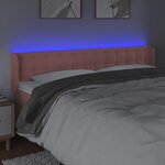 vidaXL Tête de lit à LED Rose 163x16x78/88 cm Velours