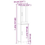 vidaXL Buffet haut Sonoma gris 34 5x34x180 cm Bois d'ingénierie