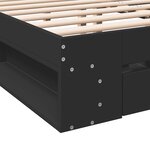 vidaXL Cadre de lit à tiroirs noir 140x190 cm bois d'ingénierie
