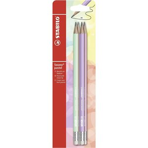 Blister 4 crayons graphite swano pastel HB bout gomme STABILO
