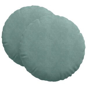 vidaXL Coussins de siège 2 Pièces Vert Mer Ø 40 x 13 cm Velours