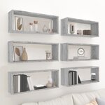 vidaXL Étagères murales cube 6 Pièces Sonoma gris 60x15x23 cm Bois