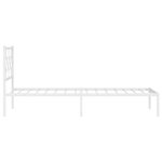 vidaXL Cadre de lit métal avec tête de lit/pied de lit blanc 107x203cm