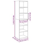 vidaXL Buffet haut sonoma gris 50x41x185 cm bois d'ingénierie