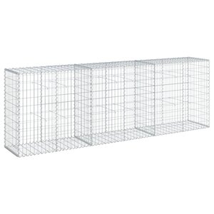 vidaXL Panier gabion avec couvercle 300x50x100 cm fer galvanisé