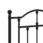 vidaXL Cadre de lit métal sans matelas avec pied de lit noir 160x200cm