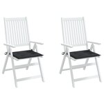 vidaXL Coussins de chaise de jardin lot de 2 noir 50x50x3 cm