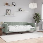 vidaXL Lit de repos gris clair 100x200 cm velours