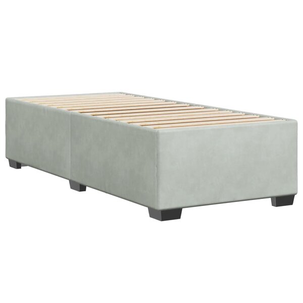 vidaXL Cadre de lit Gris clair 90x200 cm Velours