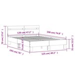 vidaXL Cadre de lit avec tête de lit et LED blanc 120x190 cm