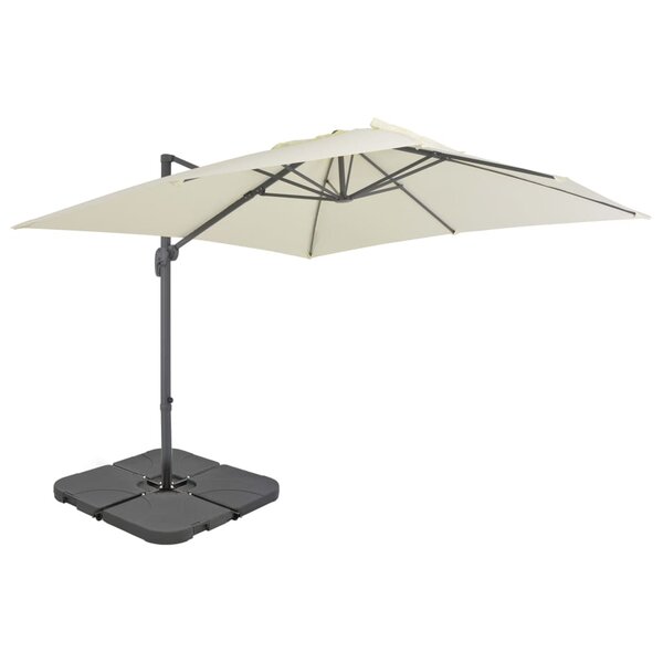 vidaXL Parasol avec base portable Sable