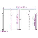 vidaXL Auvent latéral rétractable rouge 200x1000 cm