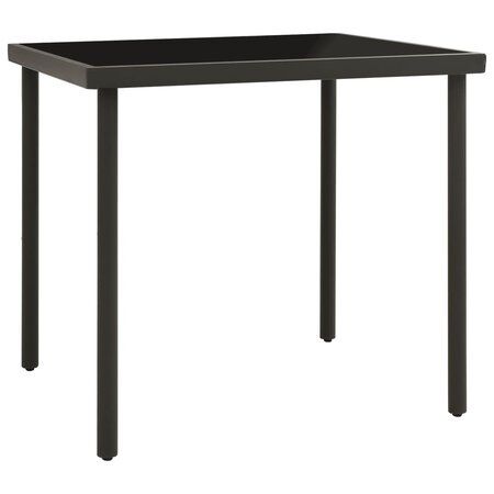 vidaXL Table à dîner d'extérieur Anthracite 80x80x72 cm Verre et acier