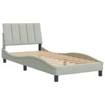 vidaXL Cadre de lit avec tête de lit Gris clair 90x200 cm Velours