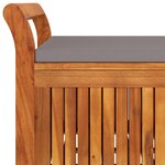 vidaXL Banc de rangement de jardin avec coussin 126 cm Bois d'acacia