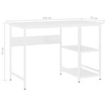 vidaXL Bureau d'ordinateur Blanc 105x55x72 cm MDF et métal
