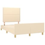 vidaXL Cadre de lit avec tête de lit Crème 120x200 cm Tissu